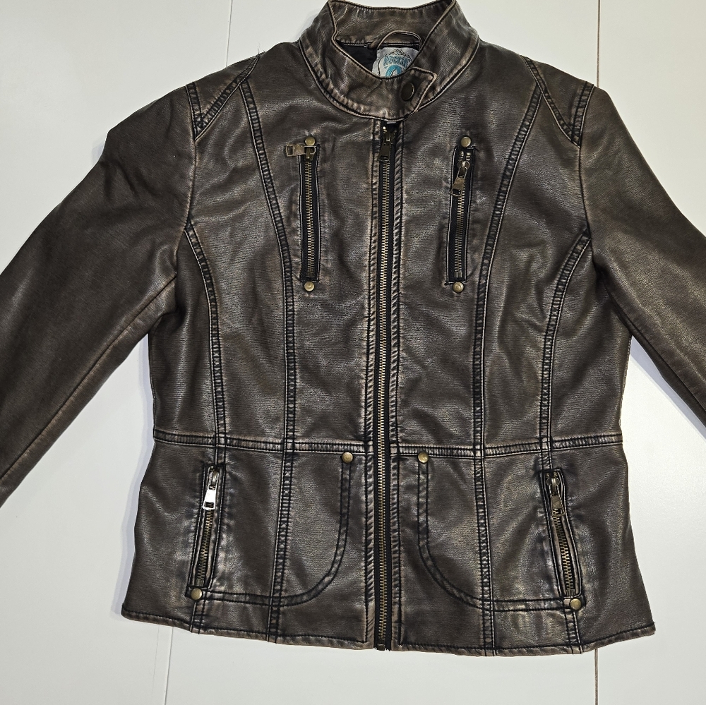 ⚠️Brown Faux Leather Jacket